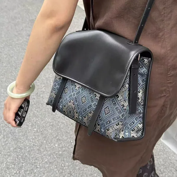 Zhuang Brocade Handbag — Medium — image 3