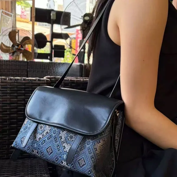 Zhuang Brocade Handbag — Medium — image 4